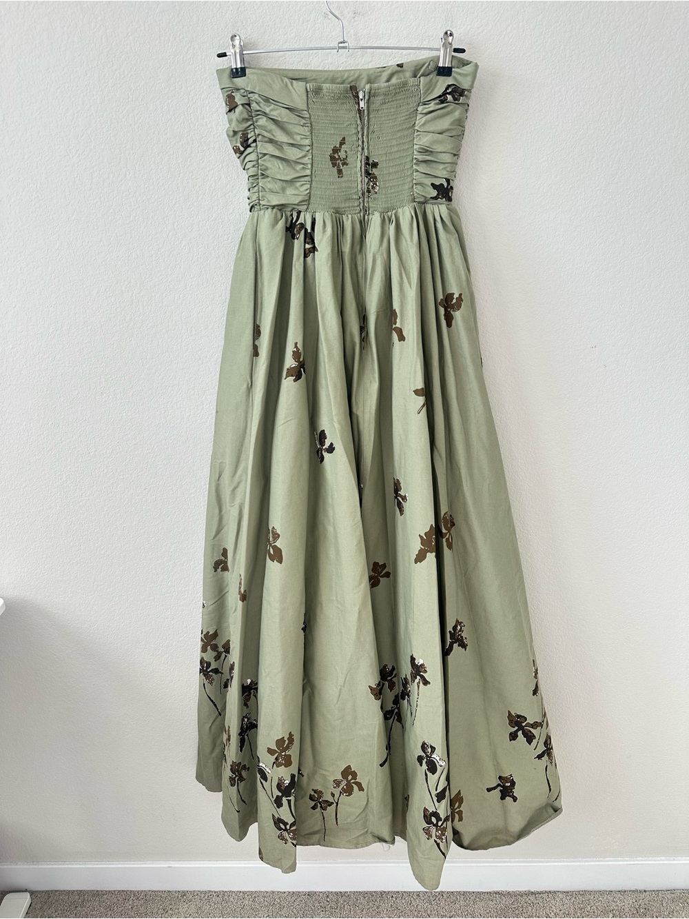 Reformation Kastoria Dress Iris Border Green Maxi SZ US 4 - Picture 11 of 13